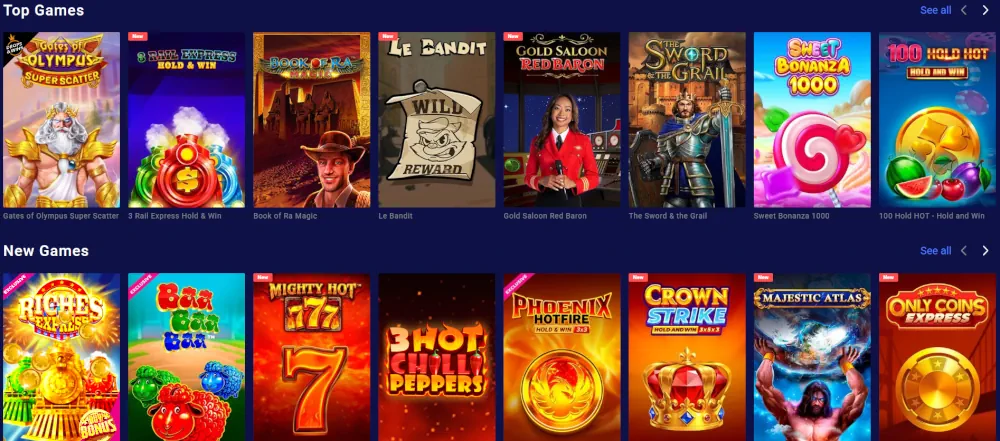 Frumzi a legjobbra értékelt és újonnan hozzáadott kaszinójátékok gyűjteménye.